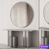 222 vanity dressing table 02 minimal round edges 01 3D Model Vray, Corona