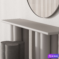 222 vanity dressing table 02 minimal round edges 01 3D Model Vray, Corona