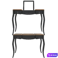 Boudoir table with folding mirror 3D Model Corona