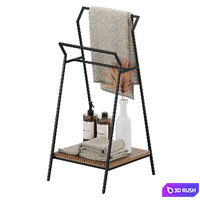 Taciana solid teak towel rail 3D Model Corona