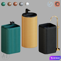Washbasin RUST A WB-0041_B WB-0042_C WB-0043 4Union.ru 3D Model Vray, Corona