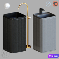 Washbasin RUST A WB-0041_B WB-0042_C WB-0043 4Union.ru 3D Model Vray, Corona