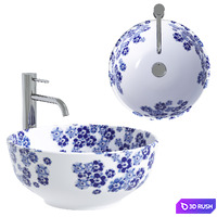 Washbasin Rea Fiori REA-U6520 3D Model Vray, Corona