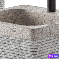 Stone Sink with Rectangular Standing Pedestal. 2 color options. 3D Model Vray, Corona