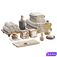Decorative set with towels 3D Model Vray, Corona
