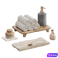 Decorative set with towels 3D Model Vray, Corona