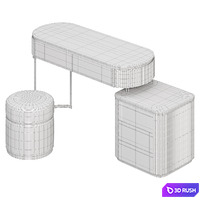 Modern dressing table with cabinet by E MALL 3D Model Corona