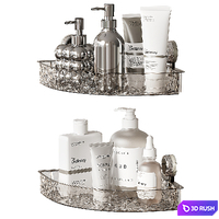 Corner shelves for bathroom 3D Model Vray, Corona