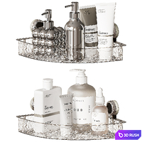 Corner shelves for bathroom 3D Model Vray, Corona