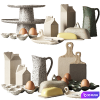 Ceramic kitchen decor set | Decorative set for the kitchen 3D Model Corona