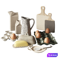 Ceramic kitchen decor set | Decorative set for the kitchen 3D Model Corona