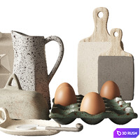 Ceramic kitchen decor set | Decorative set for the kitchen 3D Model Corona