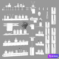 Felli Home bath accessories in minimalist style 3D Model Vray, Corona