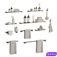 Big bathroom set with accessories by Linear Standard 3D Model Vray, Corona