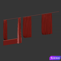 Bathroom curtains 3D Model Corona