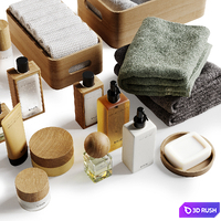 Decorative set for bathroom_02 3D Model Vray, Corona
