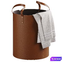 Leather laundry baskets 3D Model Corona