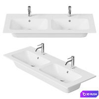 Washbasin Duravit ME by Starck 130 cm 3D Model Vray, Corona