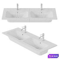 Washbasin Duravit ME by Starck 130 cm 3D Model Vray, Corona