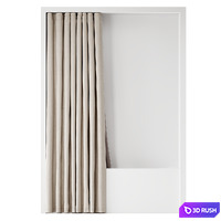 Double bath curtain on ceiling cornice 3D Model Corona