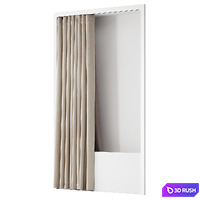 Double bath curtain on ceiling cornice 3D Model Corona