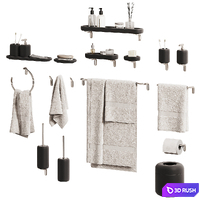 Bathroom accessories Gessi Goccia 3D Model Vray, Corona