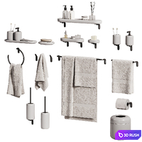 Bathroom accessories Gessi Goccia 3D Model Vray, Corona