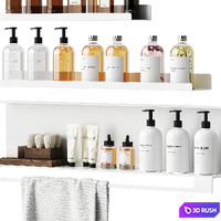 Bathroom decor with a set of different cosmetic products 3D Model Vray, Corona