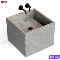 Small sink in the bathroom 3D Model Vray, Corona