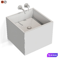Small sink in the bathroom 3D Model Vray, Corona