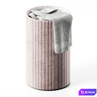 Blush Pink Stella Velvet Laundry Hamper 3D Model Corona
