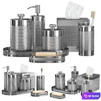 Lambeth Knurled Bath Accessories 3D Model Vray, Corona