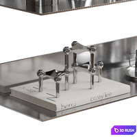Kitchen Chrome and Steel Decor Set 3D Model Vray, Corona