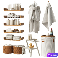 Decor for kids bathroom_03 3D Model Vray, Corona