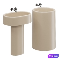 Cielo Itaca round and pedestal freestanding washbasin 3D Model Corona