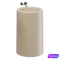 Cielo Itaca round and pedestal freestanding washbasin 3D Model Corona