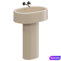 Cielo Itaca round and pedestal freestanding washbasin 3D Model Corona