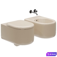 Ceramica Cielo Itaca Wall Hung WC + Bidet 3D Model Corona