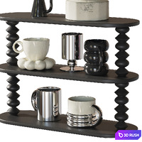 Shelf for cups and dishes _set36 3D Model Corona