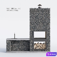 Modern barbecue from Gabion 2 3D Model Vray