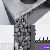 Modern barbecue from Gabion 2 3D Model Vray