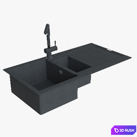 Franke Maris Sink MRG 651 Fragranite Onix 3D Model Vray