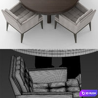 Table and chairs baker DINING CHAIR1 3D Model Vray