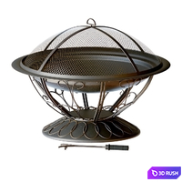Scroll Wood Burning Firepit in Black 3D Model Vray, Corona