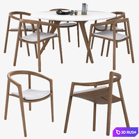 Manutti Solid chair &amp; Torsa Table 3D Model Vray