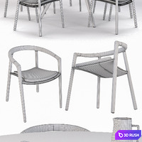 Manutti Solid chair &amp; Torsa Table 3D Model Vray