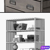 WEXLER BOOKCASE 3D Model Vray, Corona