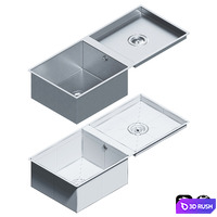 Stainless Steel Sinks by Dornbracht Set 01 3D Model Vray, Corona