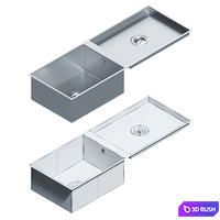 Stainless Steel Sinks by Dornbracht Set 02 3D Model Vray, Corona