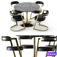 Kelly Wearstler Table and Studio chair 3D Model Vray, Corona